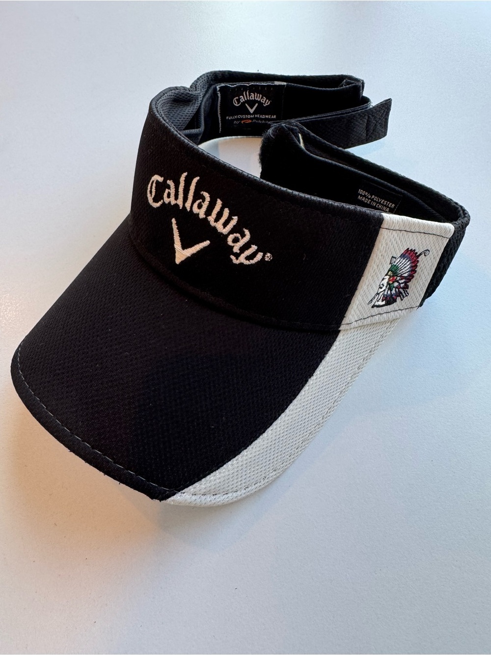 Callaway Black and White Men's Golf Visor with Embroidered Logo